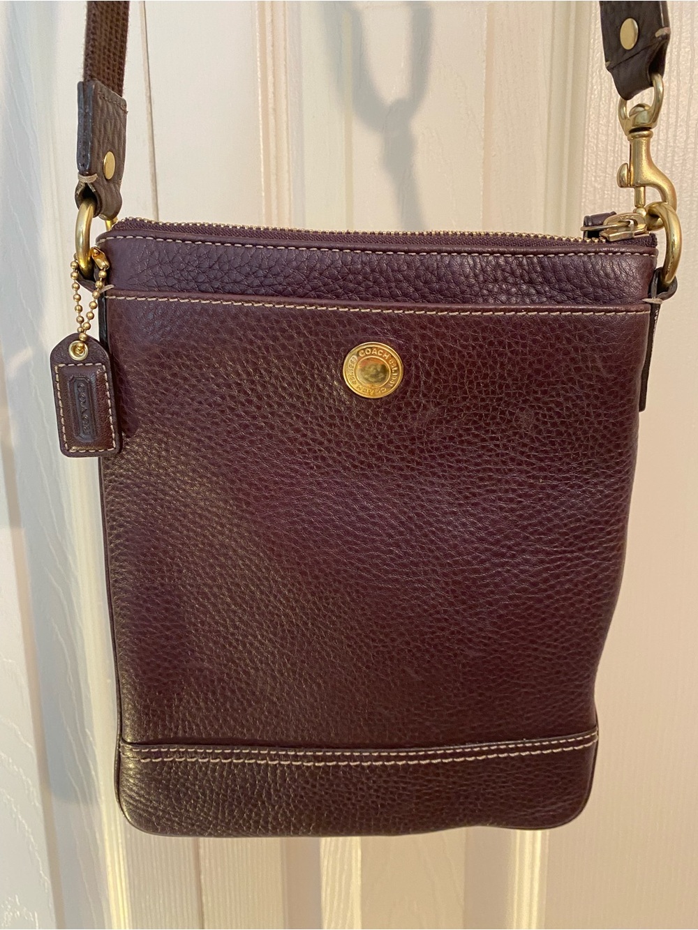 Coach Brown Pebbled Leather crossbody bag 10285